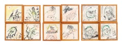 Framed Sets of Painted Ceramic Tiles, 3