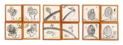 Framed Sets of Painted Ceramic Tiles, 3