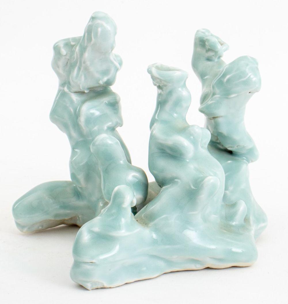 Abstract Art Pottery Sculptures, 3 - Gray Abstract Sculpture by Eva Bouzard-Hui