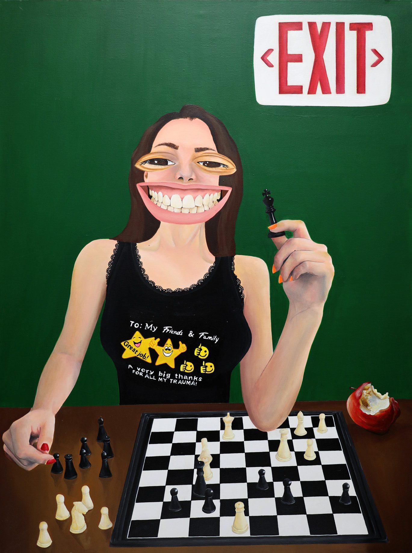 Eva Carzul Figurative Painting – Das Spiel des Lebens, Jacque 