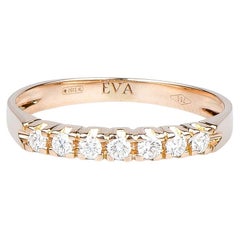 EVA certified Amalia 0.10 carat round brillant synthetic diamond pink gold ring