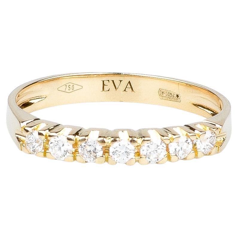 EVA certified Amalia 0.21 carat round brillant synthetic diamond gold ring For Sale