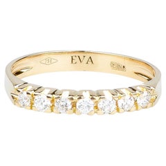 Bague en or avec diamants synthétiques ronds brillants de 0,21 carat certifiés EVA et Amalia