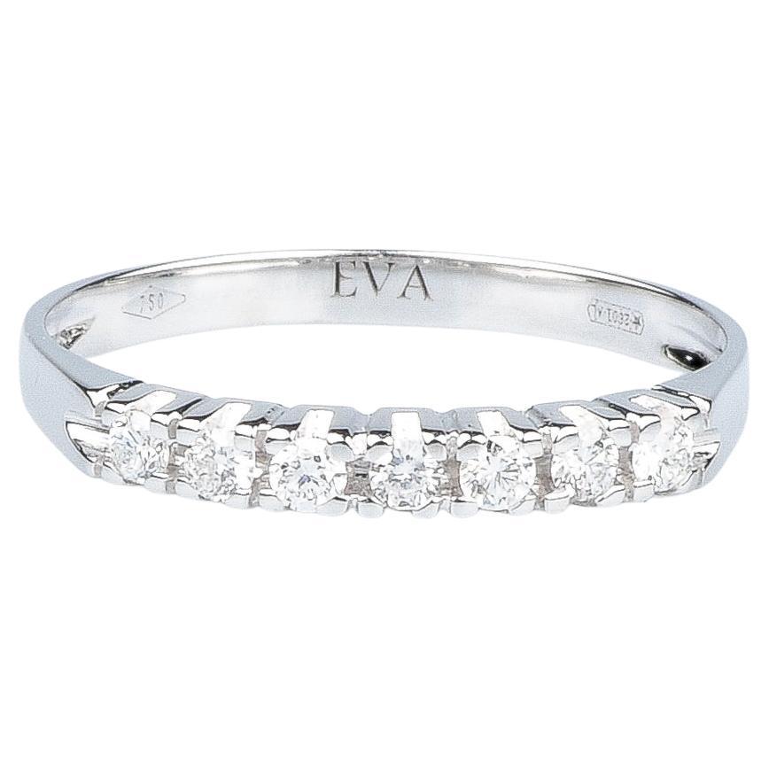 EVA certified Amalia 0.21 carat round brillant synthetic diamond white gold ring For Sale