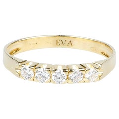 EVA certified Angela 0.25 carat round brillant synthetic diamond gold ring