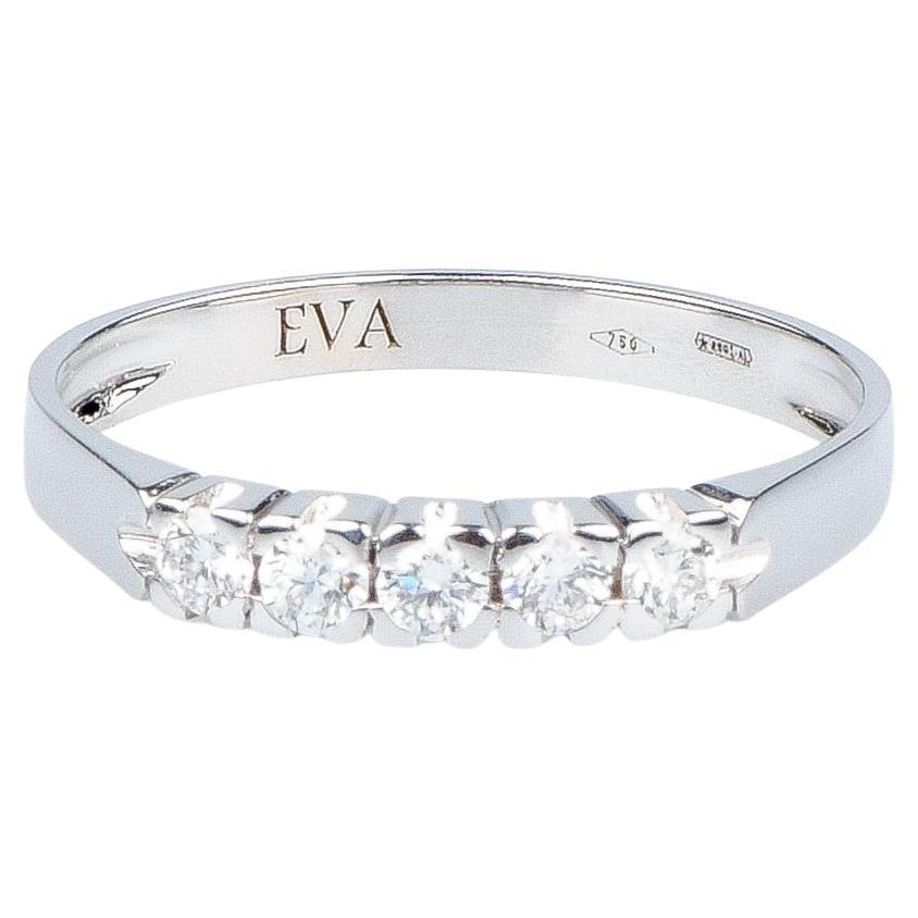 EVA certified Angela 0.25 carat round brillant synthetic diamond white gold ring For Sale