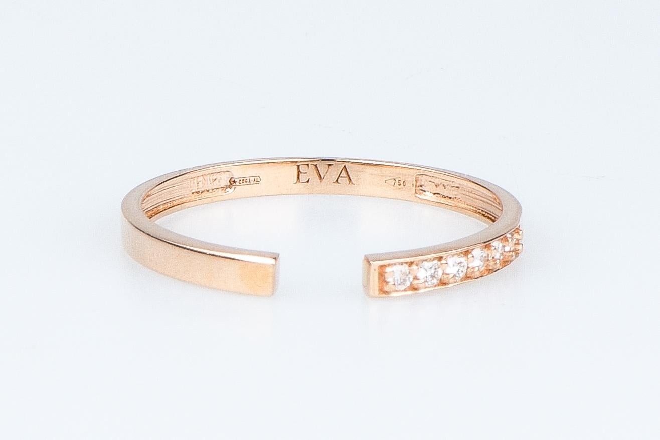 EVA-zertifizierter Ring Aria 0,07 Karat runder brillanter synthetischer Diamant aus Rotgold Damen im Angebot