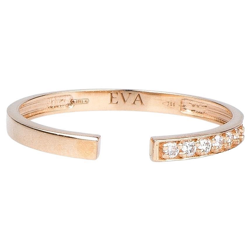 EVA certified Aria 0.07 carat round brillant synthetic diamond pink gold ring
