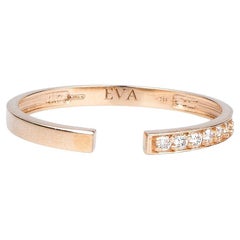 EVA certified Aria 0.07 carat round brillant synthetic diamond pink gold ring