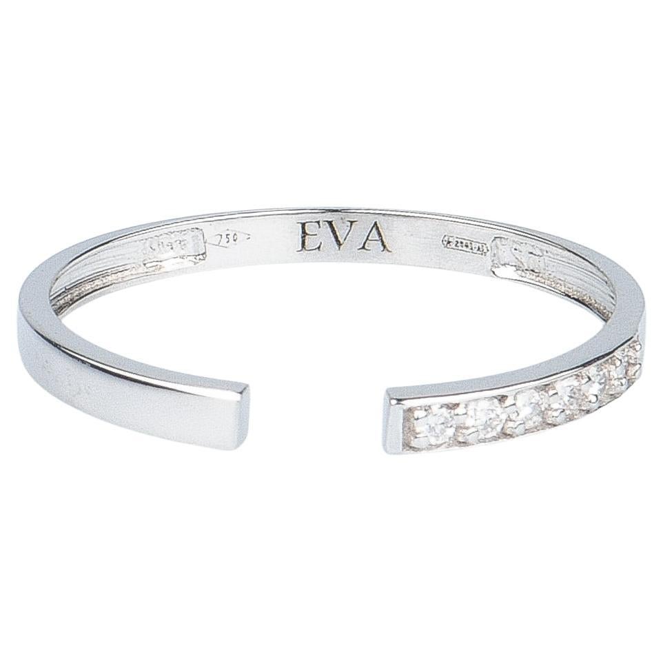 EVA certified Aria 0.07 carat round brillant synthetic diamond white gold ring For Sale