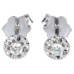 EVA certified Arielle 0.10 carat round brillant synthetic diamond gold earrings