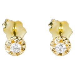 EVA certified Arielle 0.10 carat round brillant synthetic diamonds gold earrings