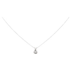 EVA certified Charline 0.05 carat round brillant synthetic diamond gold necklace