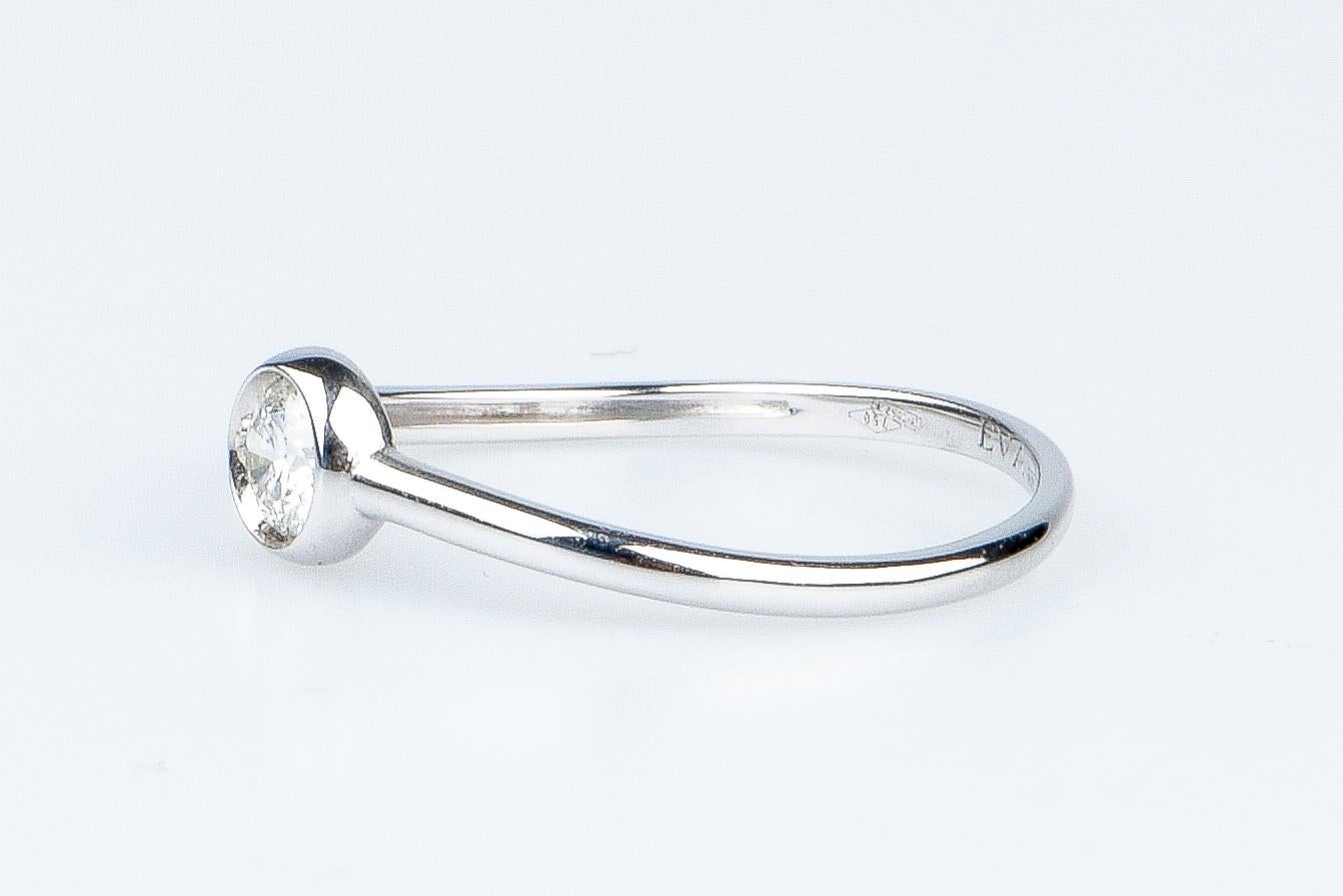 EVA certified Chiara 0.20 carat round brillant synthetic diamond white gold ring For Sale 1