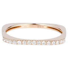 Bague Dona en or rose avec diamants synthétiques ronds brillants de 0,15 carat certifiés EVA