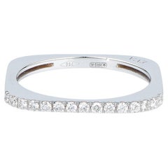 Anillo de oro blanco con diamante sintético brillante redondo de 0,15 quilates, certificado EVA Dona