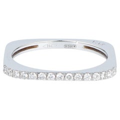 Bague en or blanc certifiée EVA Dona Diamant synthétique rond brillant de 0,15 carat