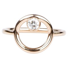 EVA certified Elena 0.15 carat round brillant synthetic diamond pink gold ring