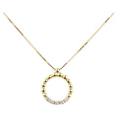 EVA certified Florine 0.10 carat round brillant synthetic diamond gold necklace