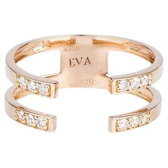 EVA certified Lara 0.12 carat round brillant synthetic diamond pink gold ring