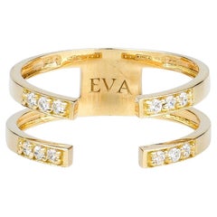 EVA certificado Lara Anillo de oro amarillo con diamante sintético redondo brillante de 0,12 quilates