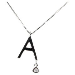 EVA certified Letter A 0.01 carat round brillant synthetic diamonds necklace