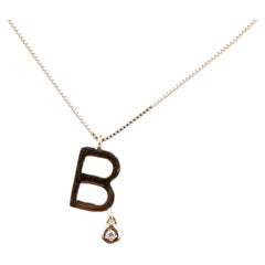 EVA certified Letter B 0.01 carat round brillant synthetic diamonds necklace