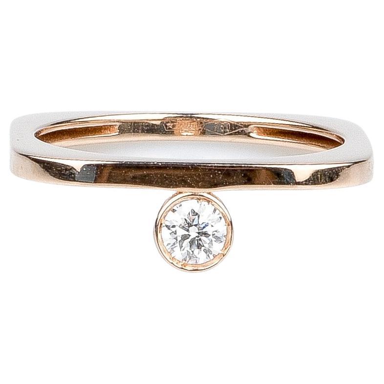 EVA-zertifizierter Livia-Ring aus Roségold mit 0,15 Karat rundem brillanten synthetischen Diamanten im Angebot