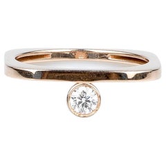 EVA certified Livia 0.15 carat round brillant synthetic diamond pink gold ring