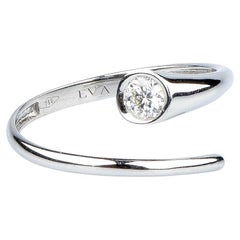 EVA certified Lucia 0.20 carat round brillant synthetic diamond white gold ring
