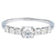 EVA certified Luna 0.68 carat round brillant synthetic diamond white gold ring