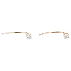 EVA certified Maelle 0.20 carat round brillant synthetic diamonds gold earrings