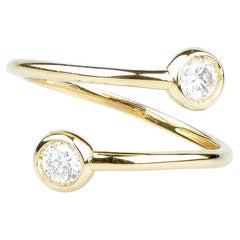 EVA certified Milena 0.4 carat round brillant synthetic diamond yellow gold ring