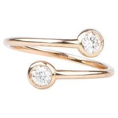Bague Milena en or rose avec diamants synthétiques ronds brillants de 0,40 carat certifiés EVA