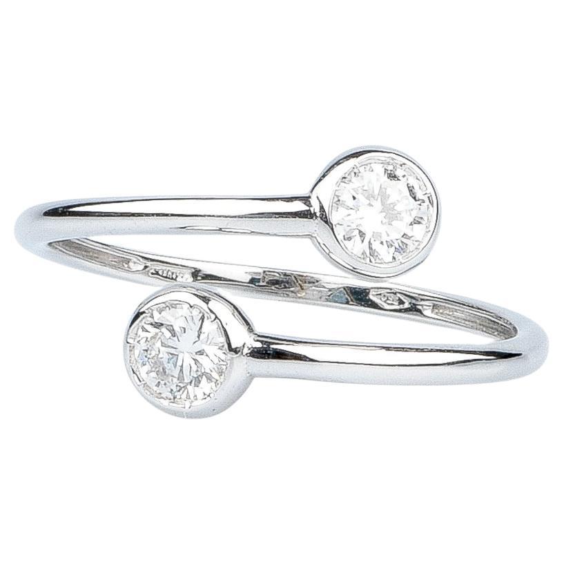EVA certified Milena 0.40 carat round brillant synthetic diamond white gold ring For Sale