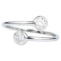 EVA certified Milena 0.40 carat round brillant synthetic diamond white gold ring