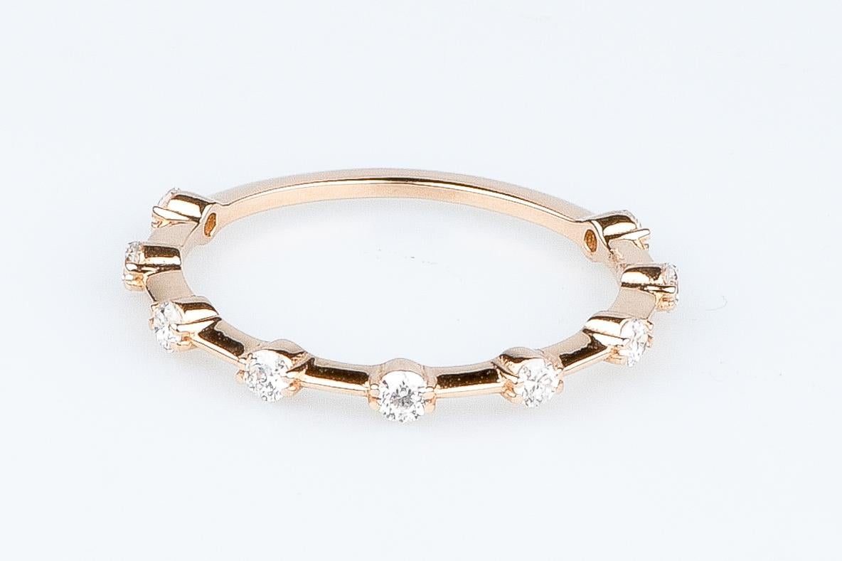 For Sale:  EVA certified Milla 0.18 carat round brillant synthetic diamond pink gold ring 4