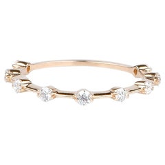 EVA certified Milla 0.18 carat round brillant synthetic diamond pink gold ring