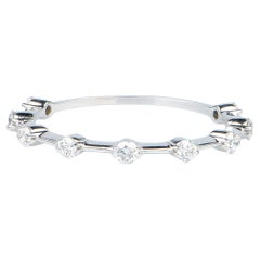 Bague Milla en or blanc avec diamants synthétiques ronds brillants de 0,18 carat certifiés EVA