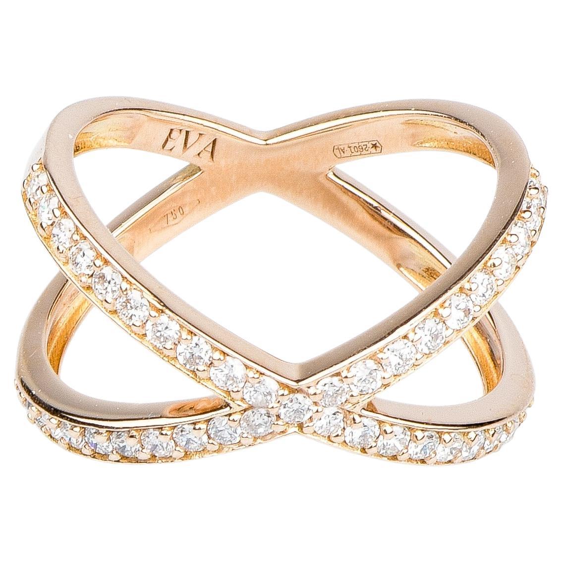 EVA-zertifizierter Ring Oriana 0,41 Karat runder brillanter synthetischer Diamant aus Rotgold im Angebot