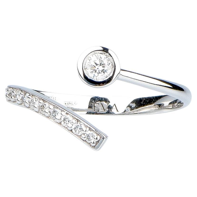 EVA certified Ornella 0.25 carat round brillant synthetic diamond gold ring For Sale