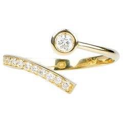 Anello d'oro con diamante sintetico brillante da 0,25 carati certificato EVA Ornella