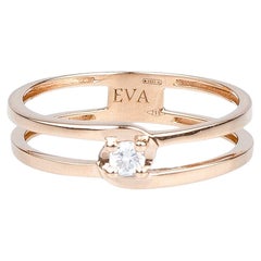 serena goldring EVA certified Serena 0.10 carat round brillant synthetic diamond pink gold ring