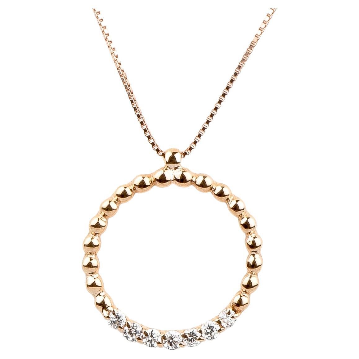 EVA certified Valentine 0.14 carat round brillant synthetic diamond necklace For Sale