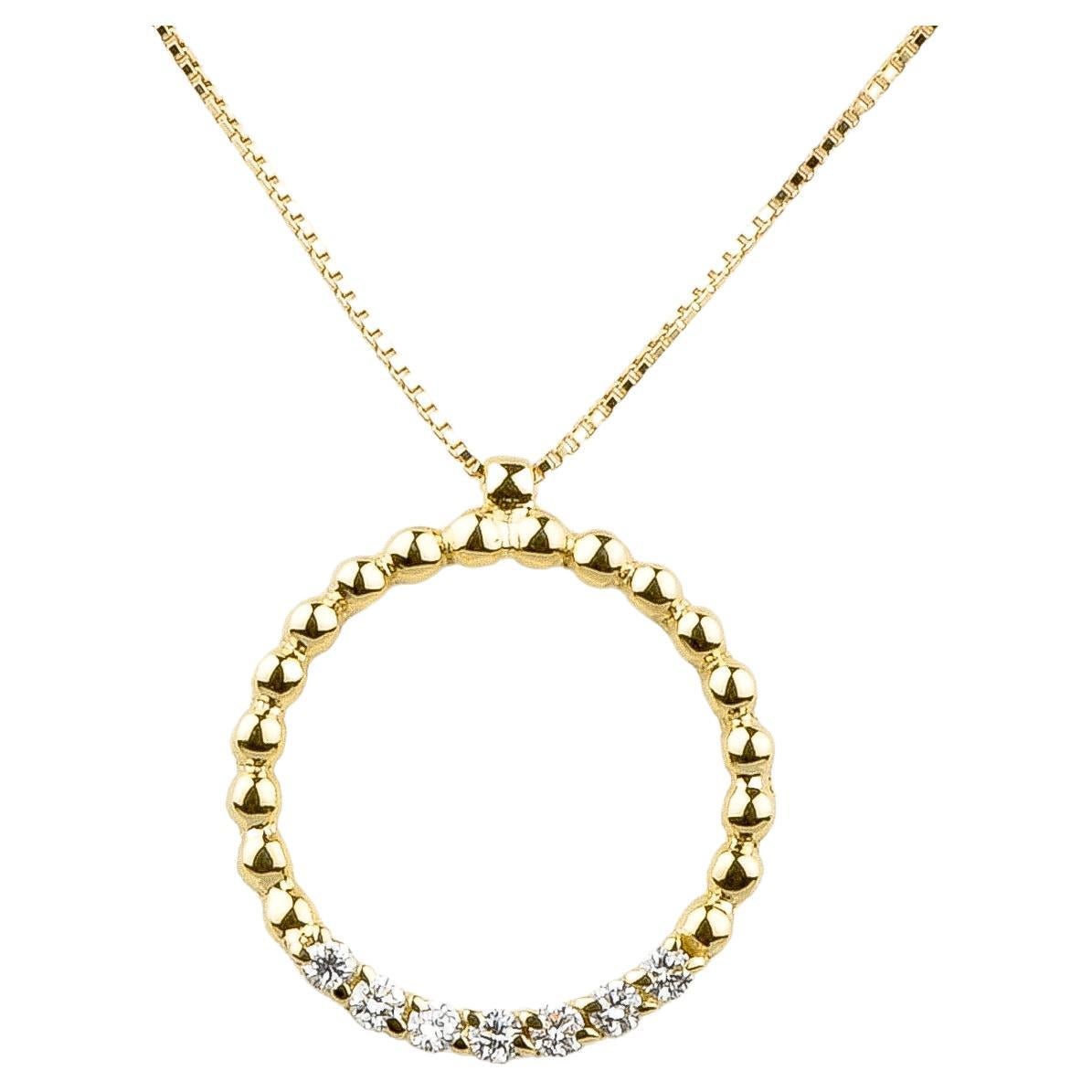 EVA certified Valentine 0.14 carat round brillant synthetic diamond necklace For Sale