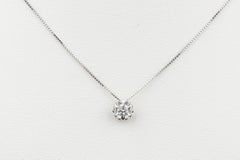 EVA certified Victorinne 0.10 carat round brillant synthetic diamond necklace