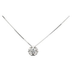 EVA certified Victorinne 0.10 carat round brillant synthetic diamond necklace