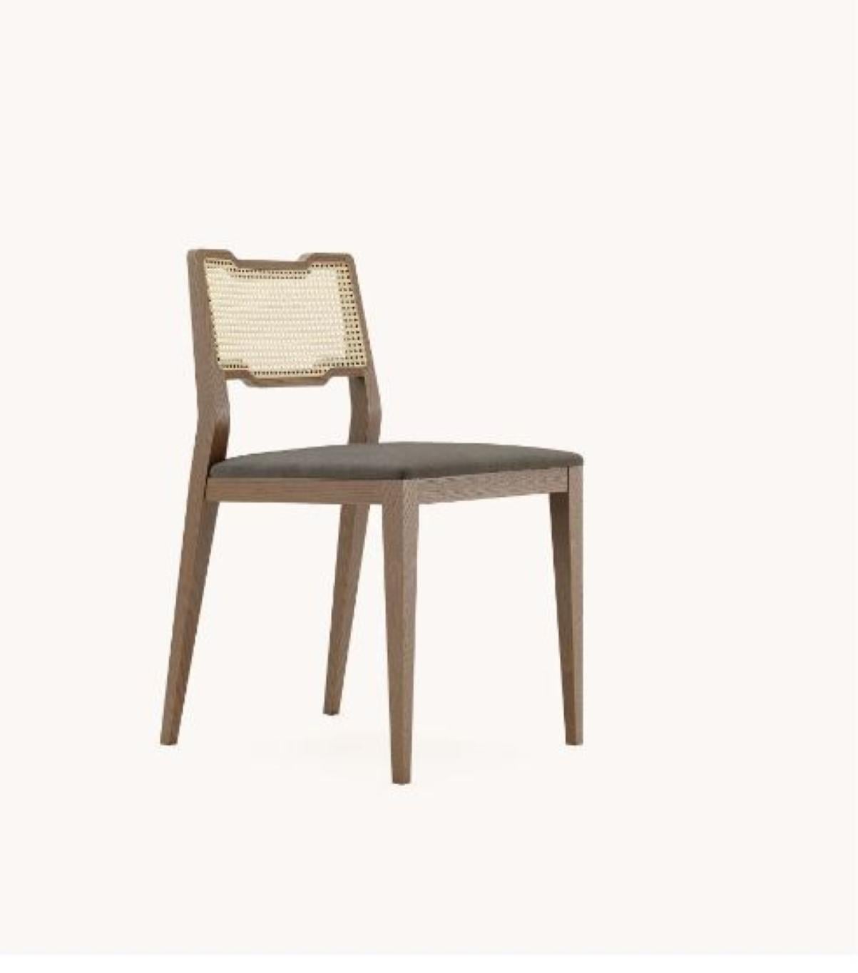 Eva chair by Domkapa
Materials: Walnut Stained Ash, Velvet.
Dimensions: W 46 x D 53 x H 81 cm.
Also available in different materials. 

The epitome of comfort, the best description of Vianna chair. Supported by four wooden legs, the padded seat
