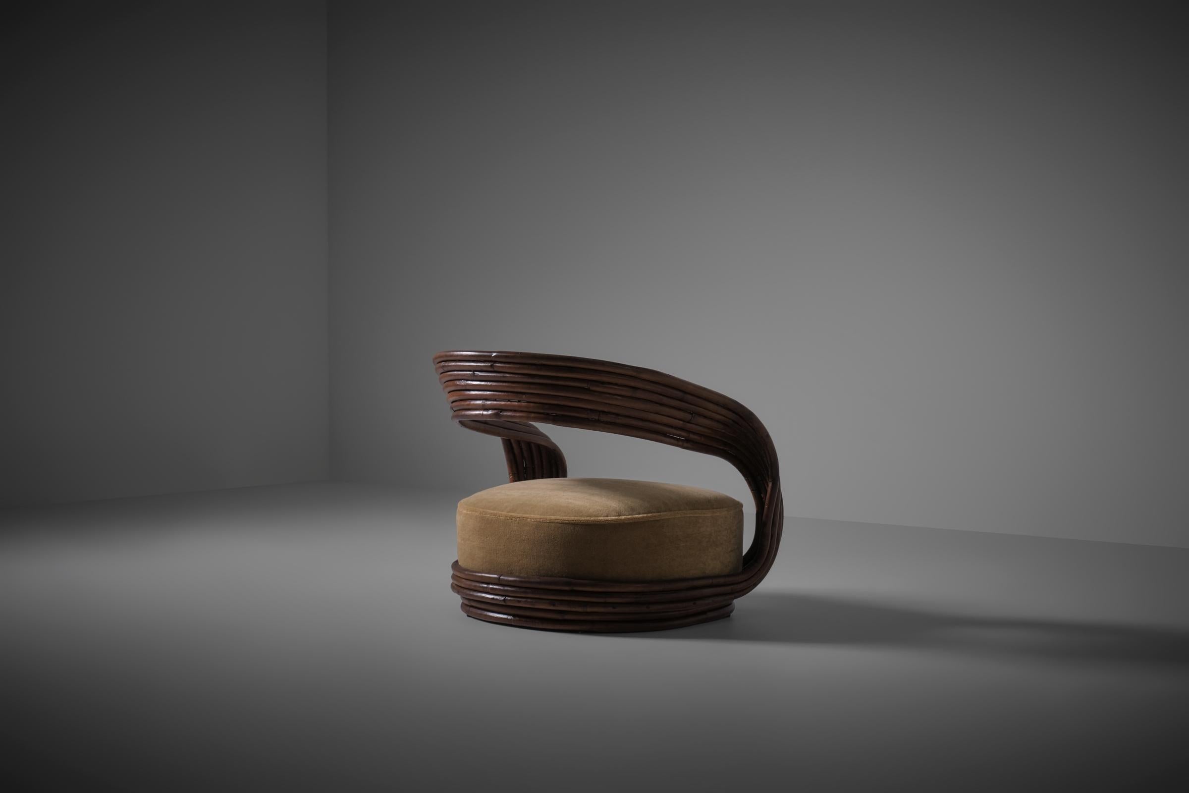Mid-Century Modern Eva Chair by Giovanni Travasa for Vittorio Bonacina, Italy 1960s