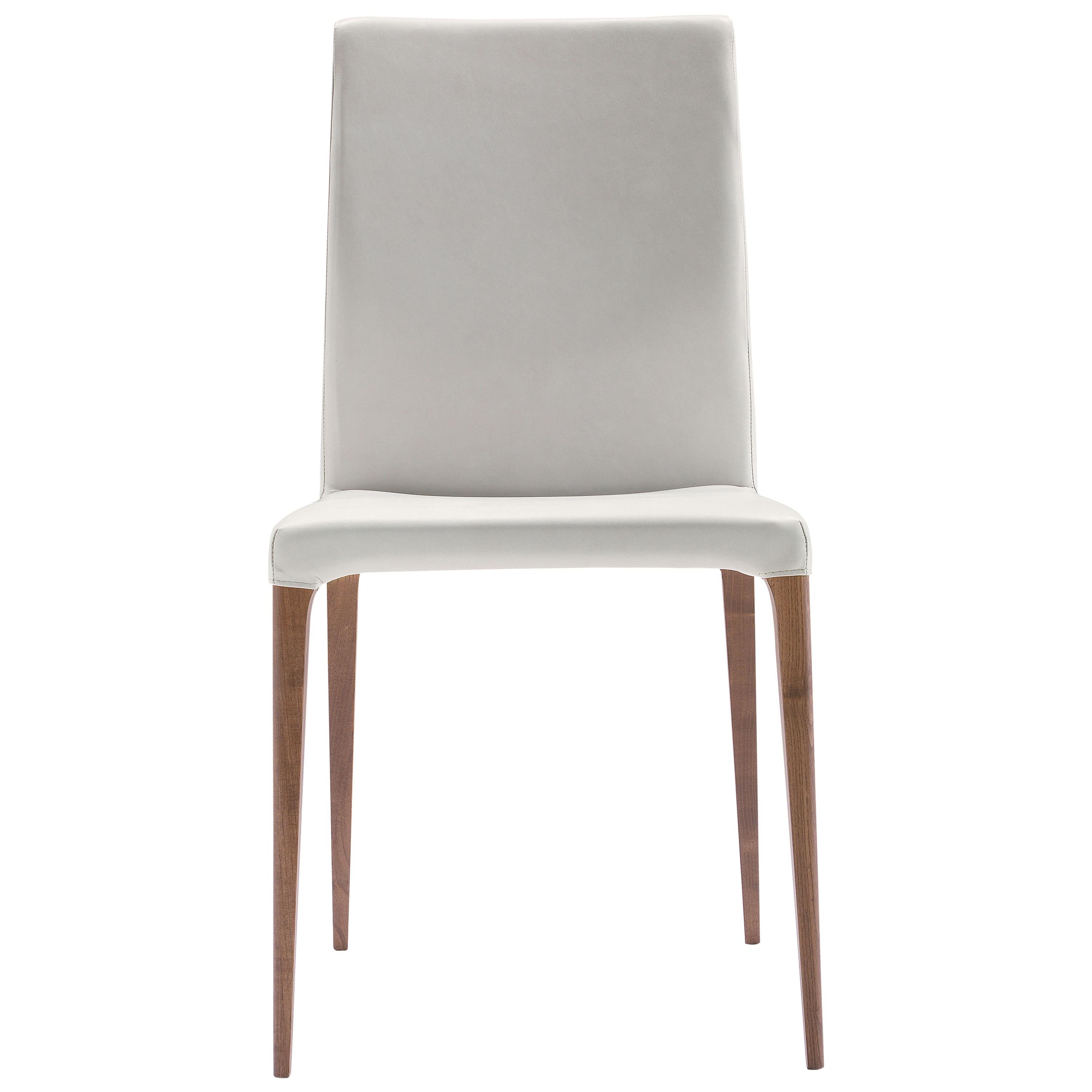 Eva Chair in Ash and White Leather by Studio Tecnico Pacini & Cappellini For Sale